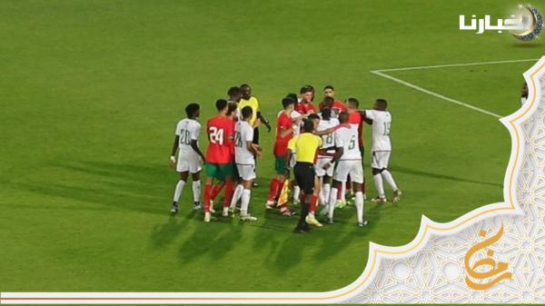 مشاداة واشتباك بالأيدي بين لاعبي المنتخب الوطني ونظيره موريتانيا